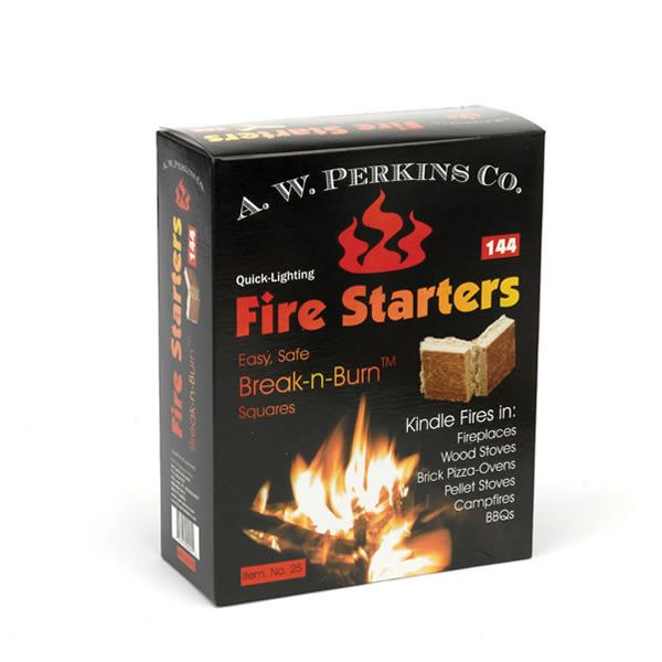 AW Perkins QuickLight Fire Starters 144 Pieces Per Box