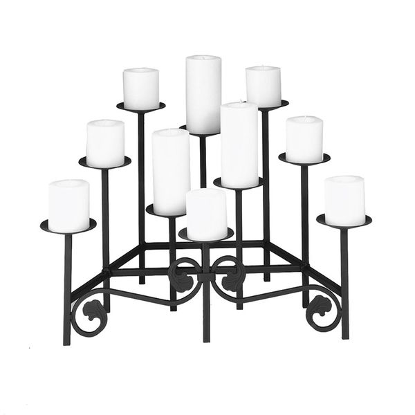 Black 10 Candle Fireplace Candelabra