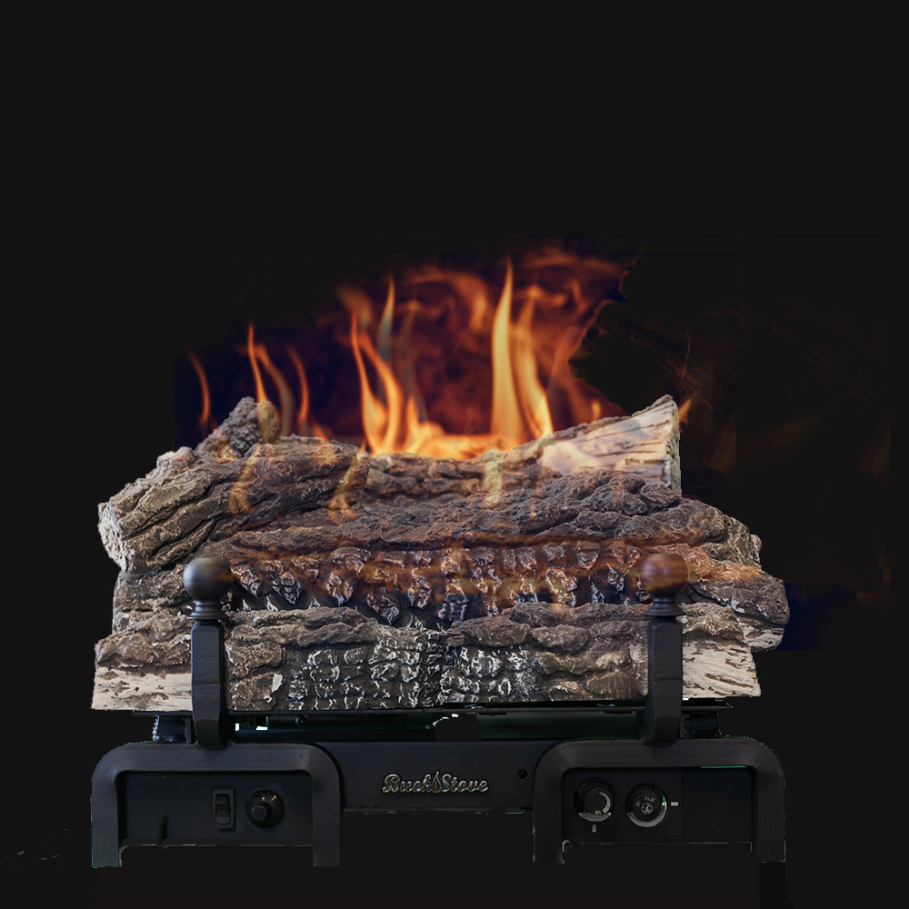 Buck Stove 18 Ceramic Series Vent-Free Natural Gas Log Set - Thermostatic