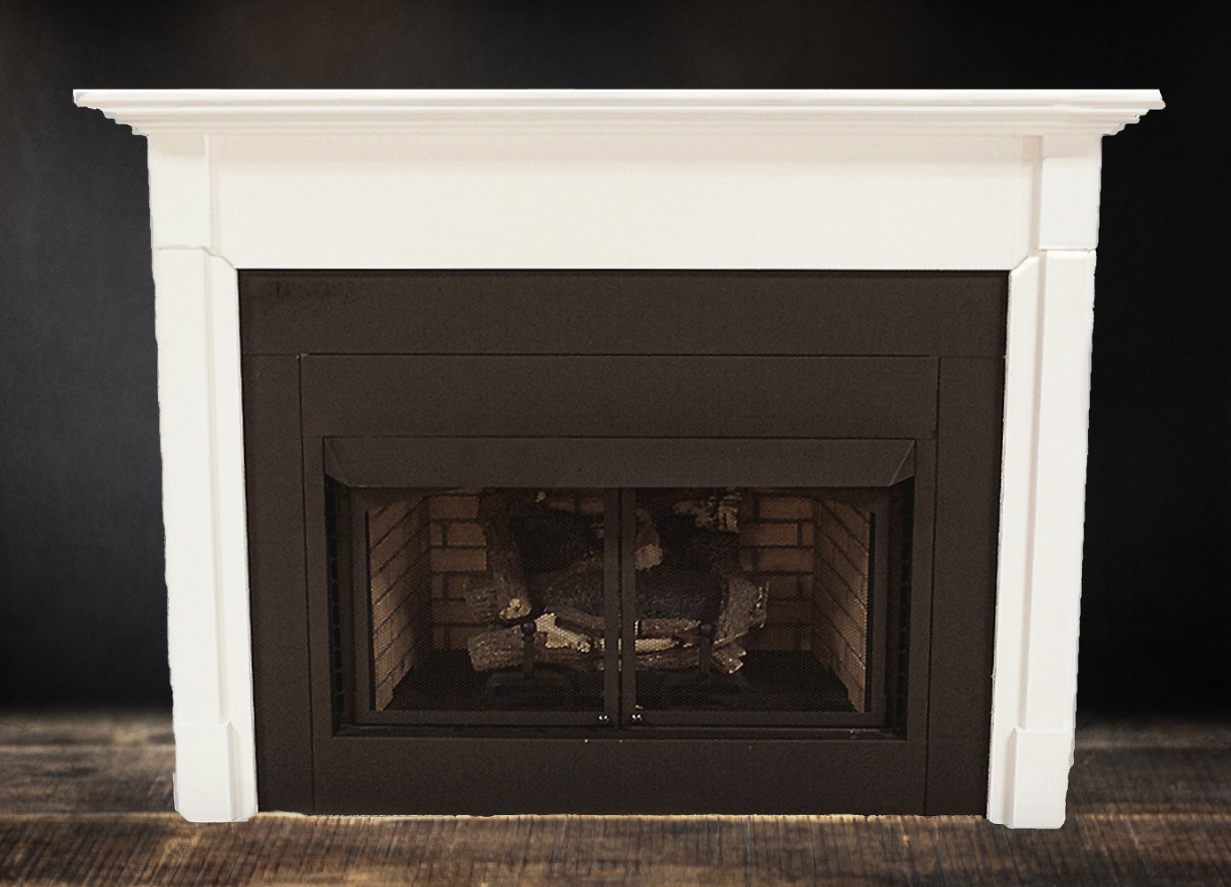 Buck Stove White Deluxe Mantel for Models 1110 and 1127 Gas Stoves