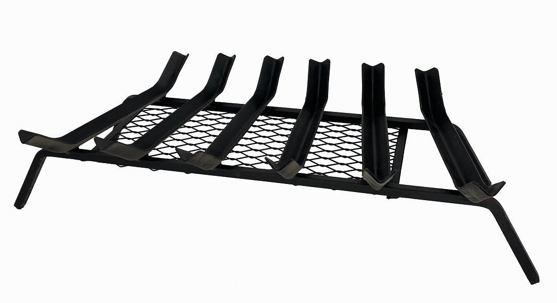Dagan Six Bar VGroove Design Fireplace Grate with Welded Ember Retainer