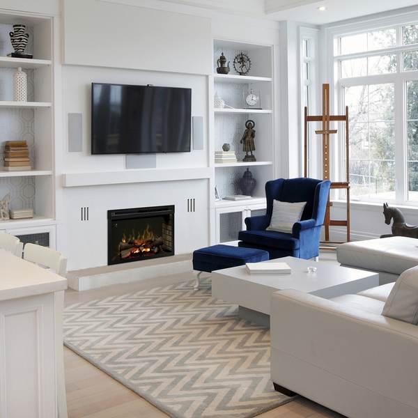 Dimplex 33 Inch Plug-in Electric Fireplace Firebox with Multi-Fire XD and  Realogs