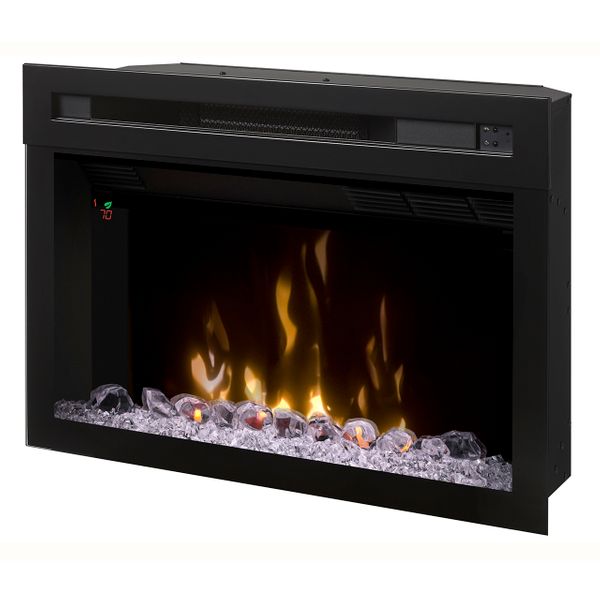 Dimplex 25 Inch Plug-in Electric Fireplace Firebox with Multi-Fire XD and  Glass Ember Bed