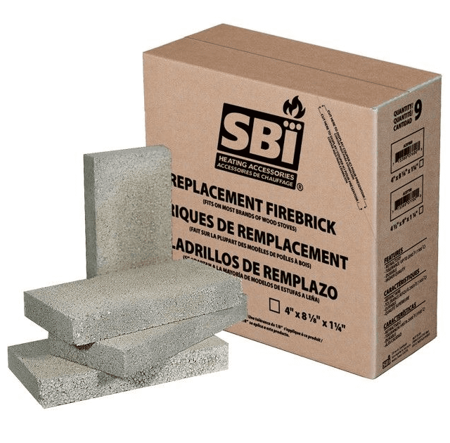 Drolet 4 x 8 Inch Refractory Bricks - Pack of Nine
