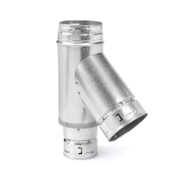 Dura-Vent Type B Gas Vent Double-Wall Wye with 45-Degree Branch - 4-Inch  Diameter - 4GVY34