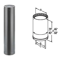 Dura-Vent DVL 6-Inch Double-Wall Black Telescoping Stovepipe - For  Connecting Wood Burning Stoves to DuraPlus and DuraTech Chimney Systems -  29-Inch to 46-Inch Length