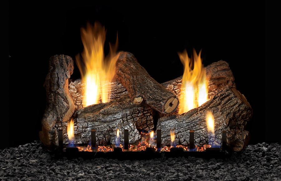 Empire 18 Sassafras Refractory Ventless Natural Gas Log Set and  Intermittent Slope Glaze Burner
