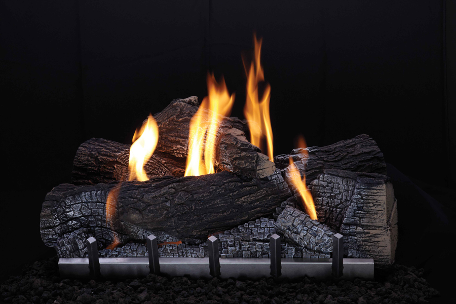 Empire 24 Wildwood Outdoor Refractory Ventless Propane Gas Log Set and  Millivolt Harmony Burner