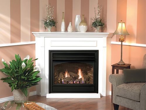 Empire Corner Cabinet Mantel with Base for 32 Fireplaces