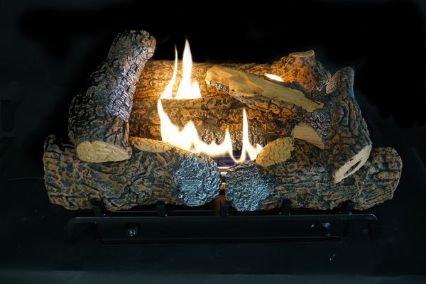 Empire Hearthrite 24 Inch Vent Free Gas Burner with Kennesaw II Refractory  Logs