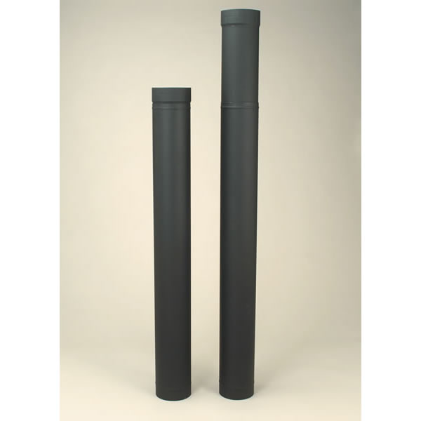 Heat-Fab Welded Black Adjustable Stovepipe - 6-Inch Diameter