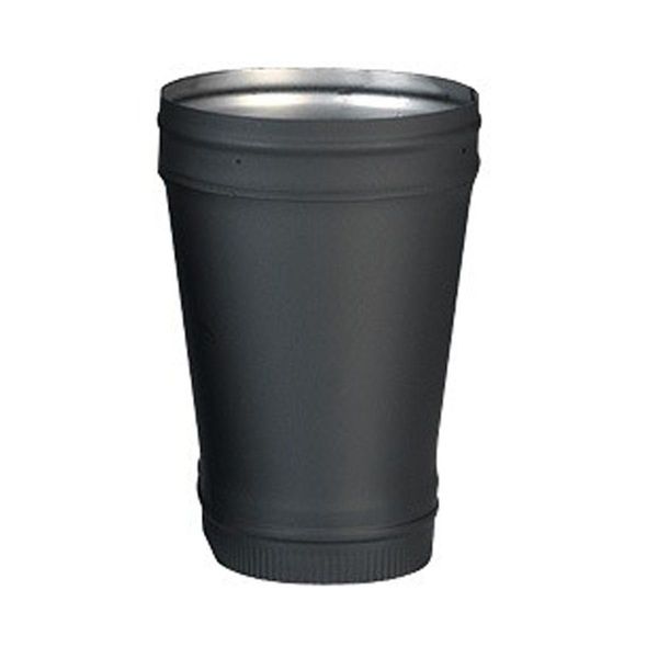 HeatFab Welded Black Stovepipe Oval to Round Straight Connection Boot