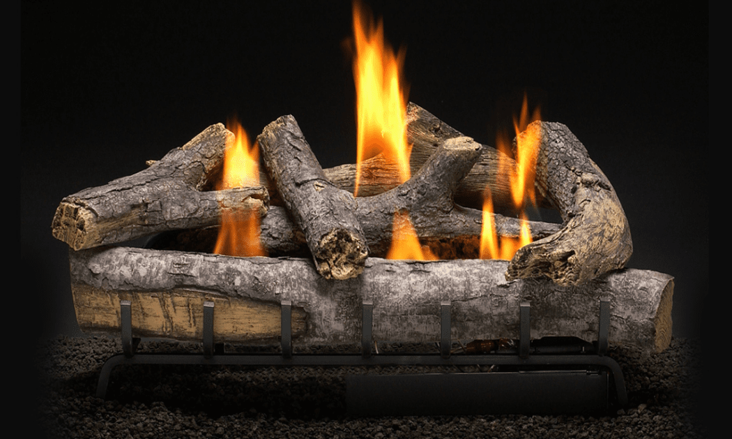 Heatmaster 18 Inch Cape Fear Oak Vent Free Gas Log and HM2 IPI Gas Burner  Kit