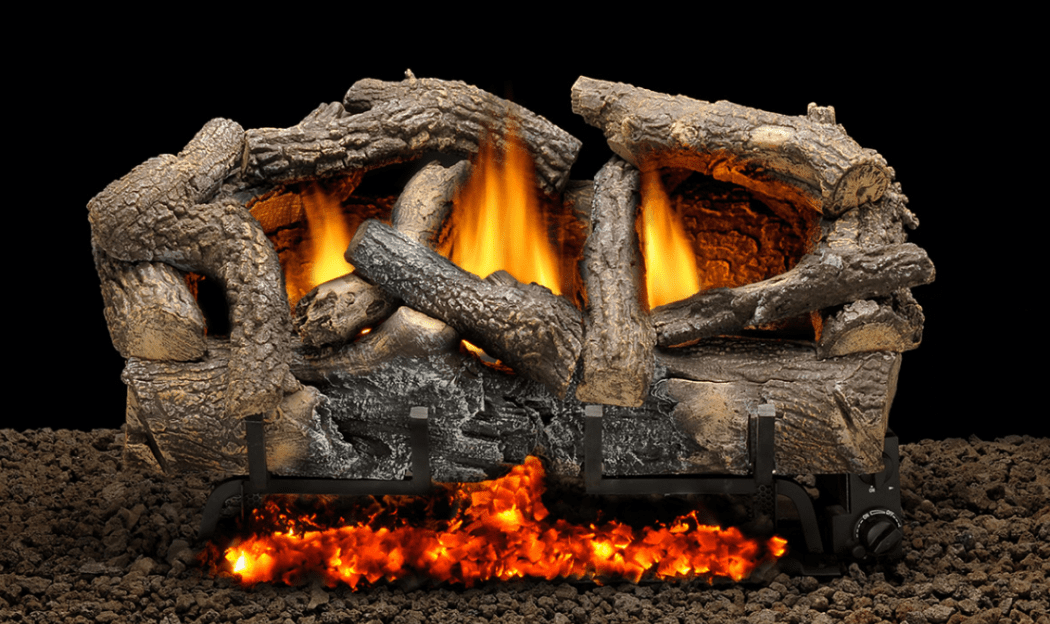Heatmaster 24 Inch HMVF Vent Free Variable Flame IPI Gas Log Burner with  Ember Bed