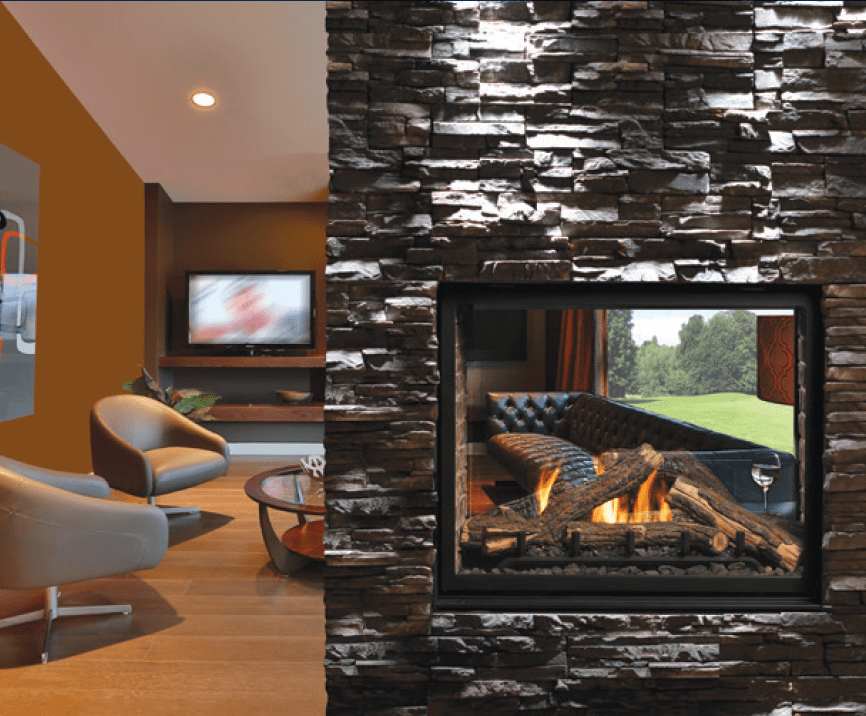 Kingsman Clean View Direct Vent See Through Gas Fireplace Millivolt