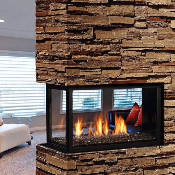 Kingsman Clean View Peninsula Direct Vent Millivolt Gas Fireplace MCVP42H