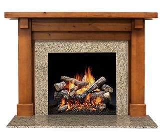 Majestic Battlefield B Knotty Alder Wood Fireplace Mantel