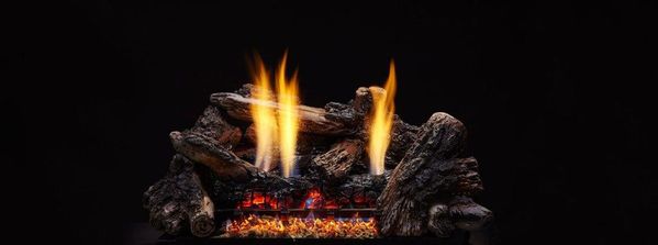 Monessen 18 Inch Glow Getter Vent Free Gas Fireplace Burner with Charisma  Log Set