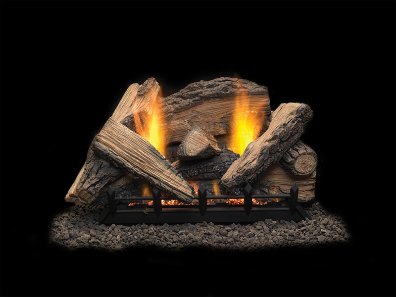 Monessen 30 Inch Stony Creek Refractory Log Set and Natural Blaze Vent