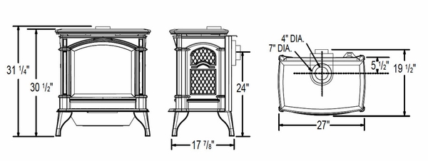 Napoleon 27 Inch Knightsbridge Direct Vent B-Vent Gas Heating Stove
