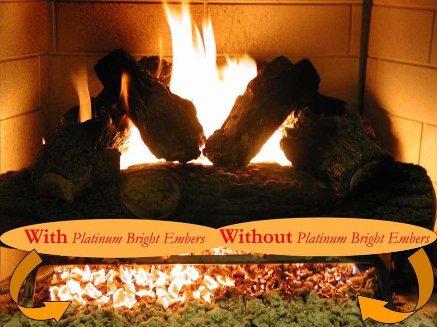 Platinum Bright Glowing Embers for Vented Gas Log Sets