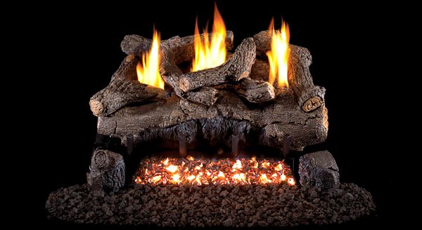 Real Fyre 16/18 Evening Fyre Ventless Natural Gas Logs Set with Safety  Pilot Kit