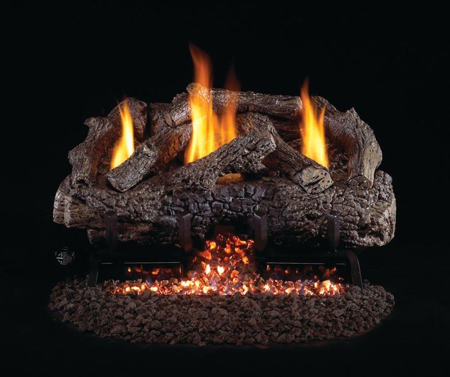 Real Fyre 16 Inch Charred Frontier Oak Vent Free Gas Logs and Manual  Outdoor Burner
