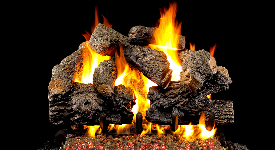 Real Fyre 18" Charred Royal English Oak Outdoor Natural Gas Logs Set with Safety Pilot Kit