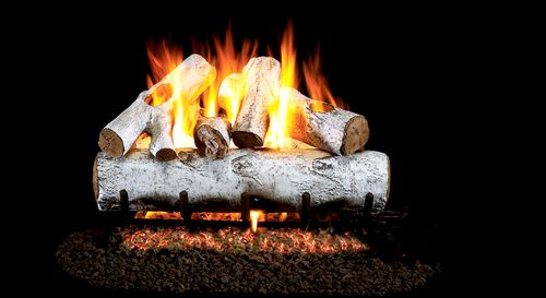 Real Fyre 18 White Birch Vented Natural Gas Logs Set - Match Light
