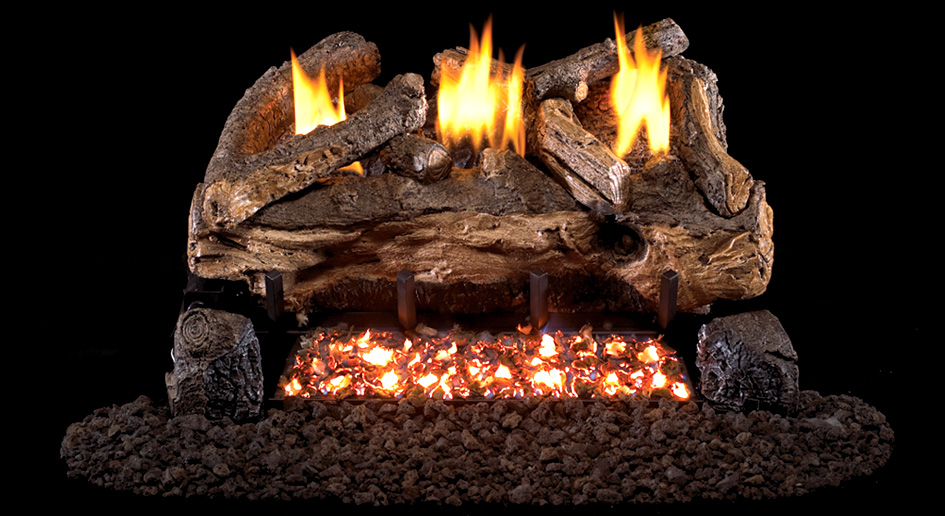 Real Fyre 24" Evening Fyre Split Ventless Propane Gas Logs Set with