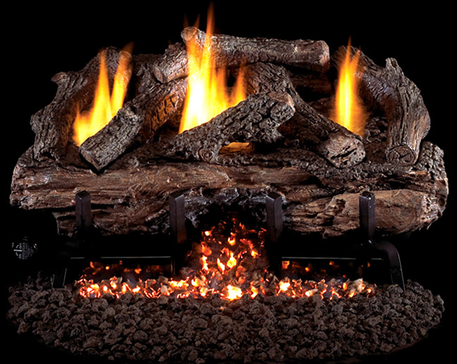 Real Fyre Charred Aged Split Oak Ventless Gas Logs