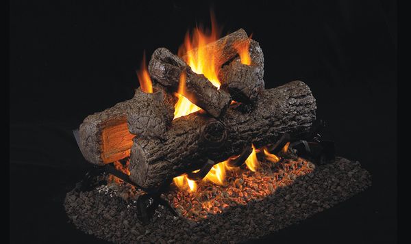 Real Fyre See Thru 24 Designer Golden Oak ANSI Certified Vented Natural Gas  Log Set with