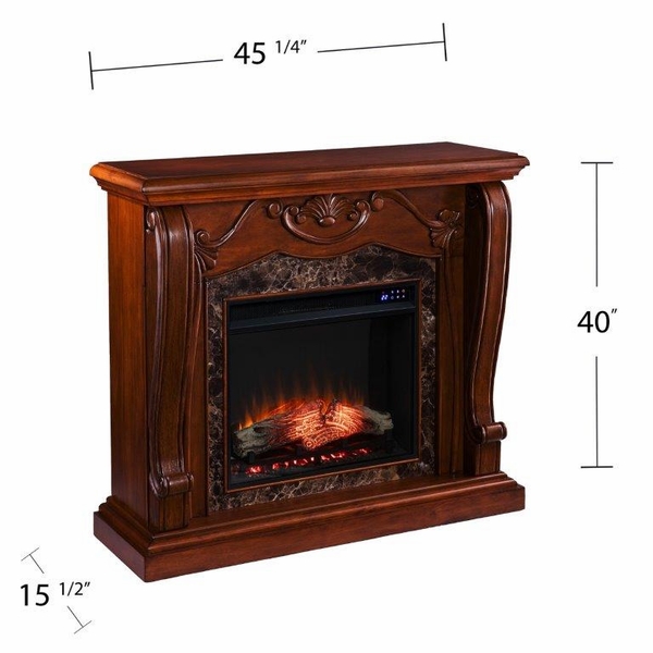 SEI 45 Inch Cardona Electric Fireplace with Faux Marble Surround