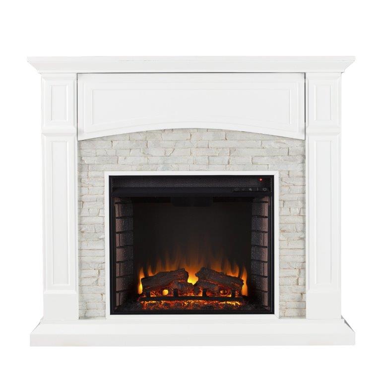 SEI 46 Inch Seneca Electric Fireplace with Faux Brick Mantel