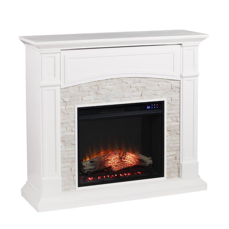 SEI 46 Inch Seneca Electric Fireplace with Faux Stone Surround