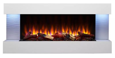 Simplifire 36 Inch Wall Mounted Electric Fireplace with Format Floating Mantel