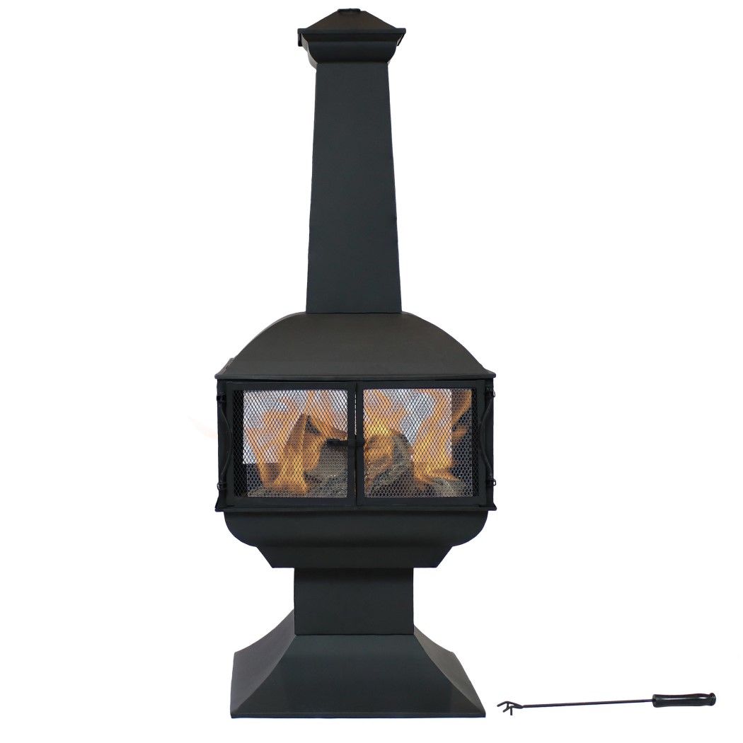 Sunnydaze 57 Inch Black Steel 360Degree Outdoor Patio Wood Burning