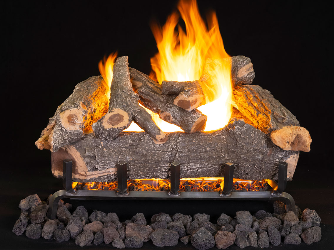 Superior 36 Inch Dual Vented Gas Burner with Smoky Weathered Logs - Remote  Control Ignition