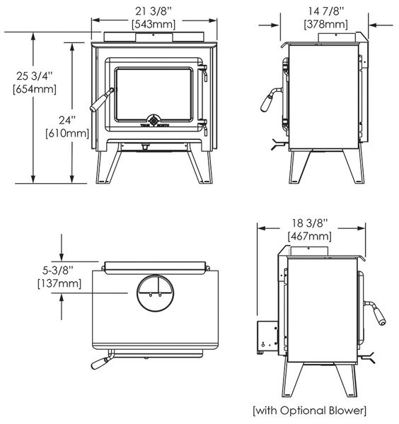 True North TN10 Wood Burning Stove with Legs