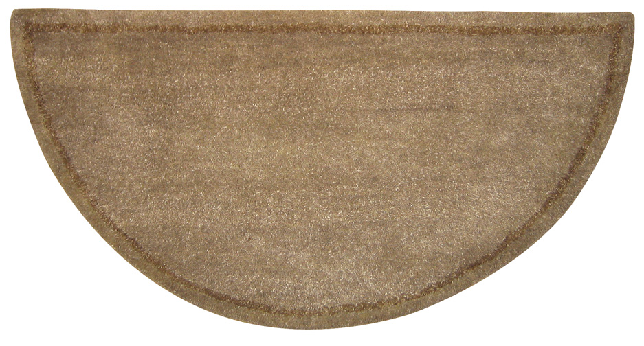 UniFlame Beige HalfRound Wool Hearth Rug
