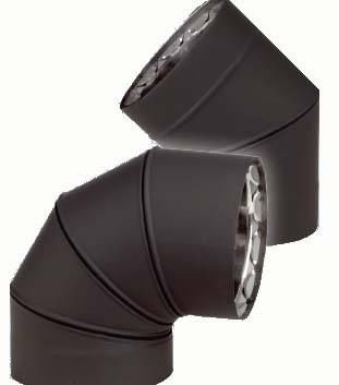 Ventis Double-Wall Black Stove Pipe 30 Degree Fixed Elbow - For 6 Inch  Inner Diameter Ventis