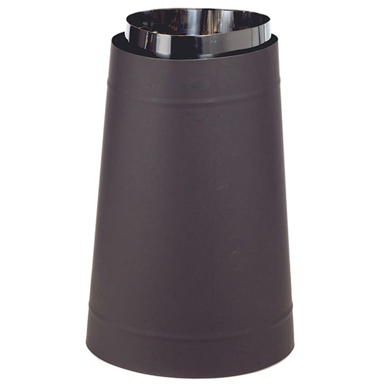 Ventis DoubleWall Black Stove Pipe Oval to Round Adapter For 8 Inch