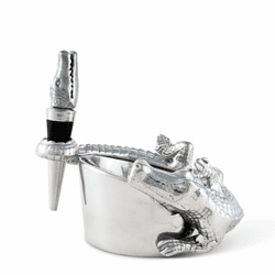 Alligator Wine Coaster & Stopper Set