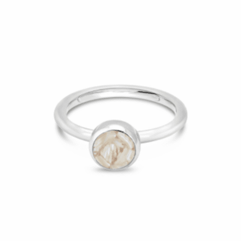 Baby's Ear Shell - October Birth Month Ring