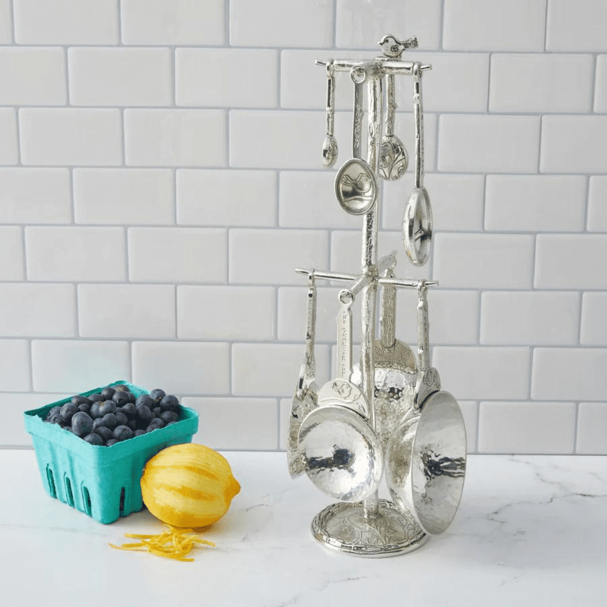 Bird Pewter Measuring Cups & Spoons Set Ocean Offerings