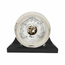 Chelsea Ship's Bell Barometer on Contemporary Base - Nickel (6")
