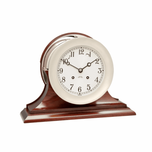 Chelsea Ships Bell Clock on Traditional Base  Nickel (4.5" & 6")