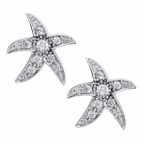 CZ Starfish Stud Earrings