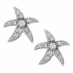 CZ Starfish Stud Earrings