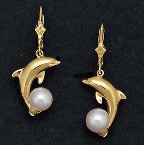 Dolphin Pearl Earrings
